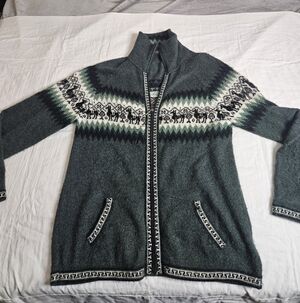 Alpaca Connection 100% Woven Alpaca Zip Up Sweater